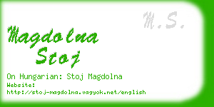 magdolna stoj business card